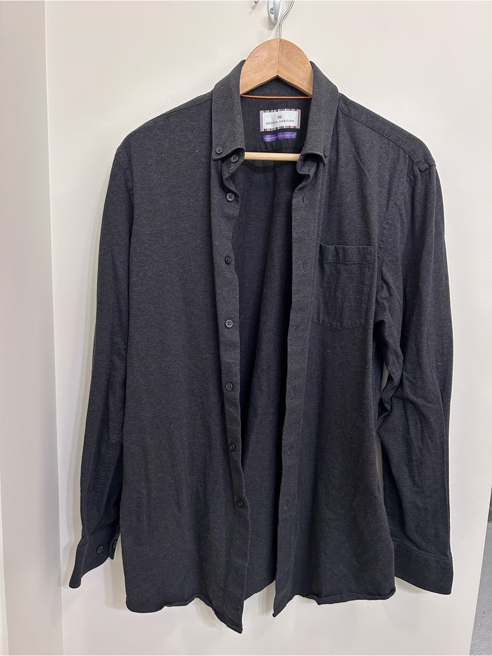 Modern Ambition Men's Charcoal Button-Up Shirt